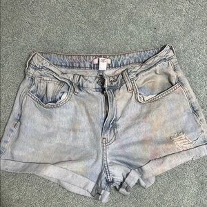 Forever 21 Blue Jean Shorts High-Waisted Distressed